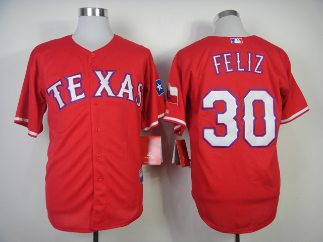 Men Texas Rangers 30 Feliz Red MLB Jerseys